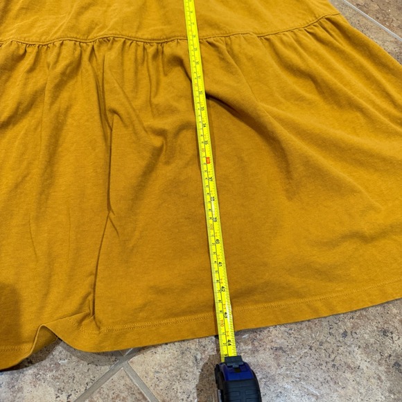 Everlane The‎ Weekend Tiered Midi Dress Large L Mustard Flowy Casual Everyday - Picture 7 of 9